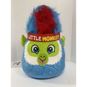 Daddy's Crazy Little‎ Monkey 19" Plush Blue Red